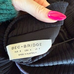 Bec & Bridge black stretch mini dress